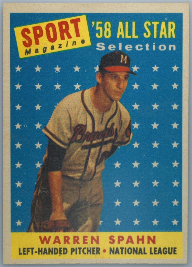 1958 Topps #494 Warren Spahn, Milwaukee Braves