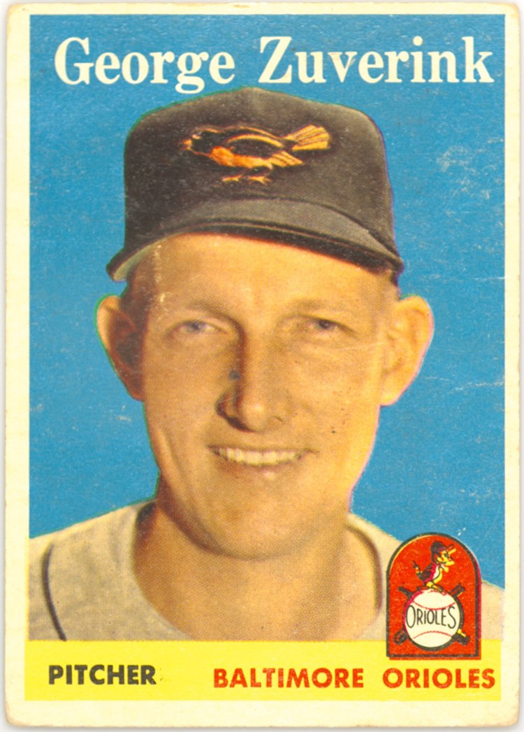 1958 Topps #6 George Zuverink, Baltimore Orioles