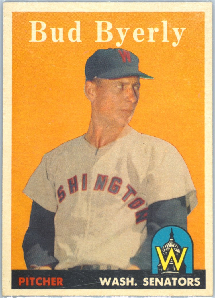 1958 Topps #72 Bud Byerly, Washington Senators