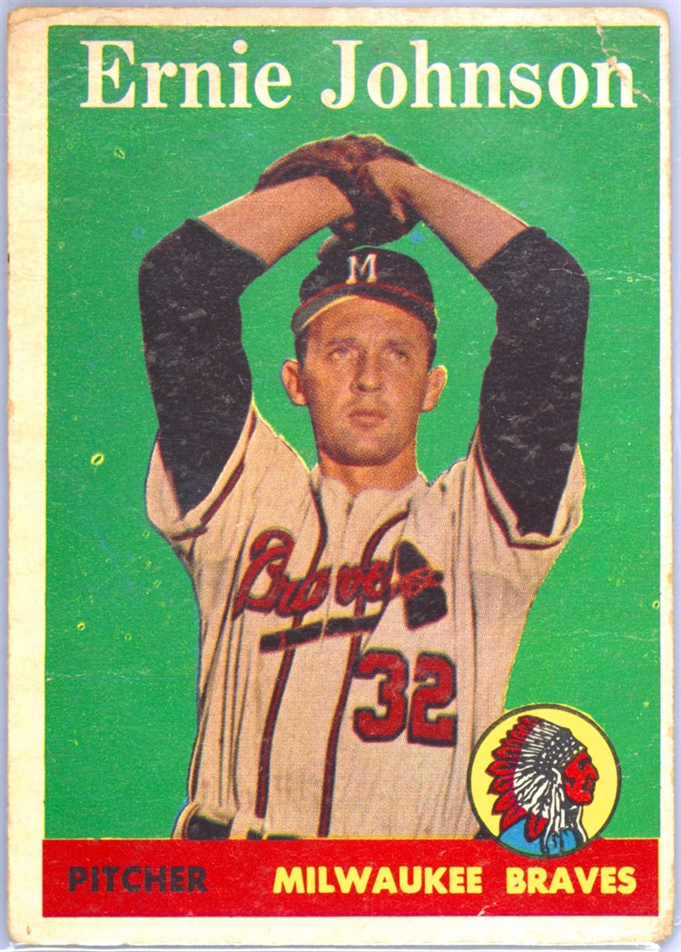 1958 Topps #78 Ernie Johnson, Milwaukee Braves
