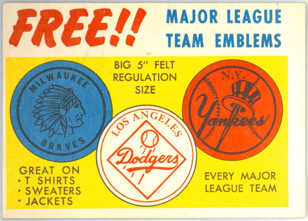 1958 Topps #NNO-Emblem Felt Emblem Insert
