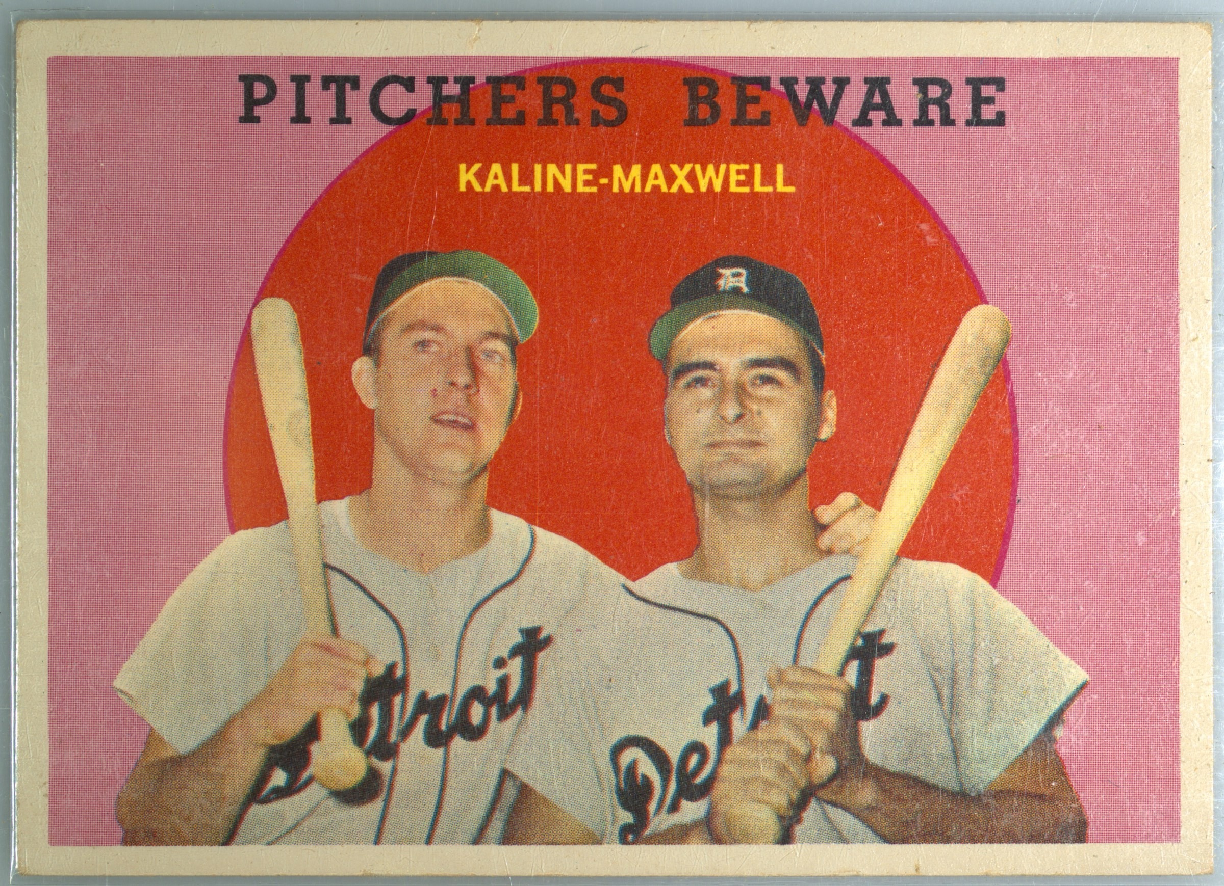 1959 Topps #34 Al Kaline / Charlie Maxwell "Pitchers Beware", Detroit Tigers (front)