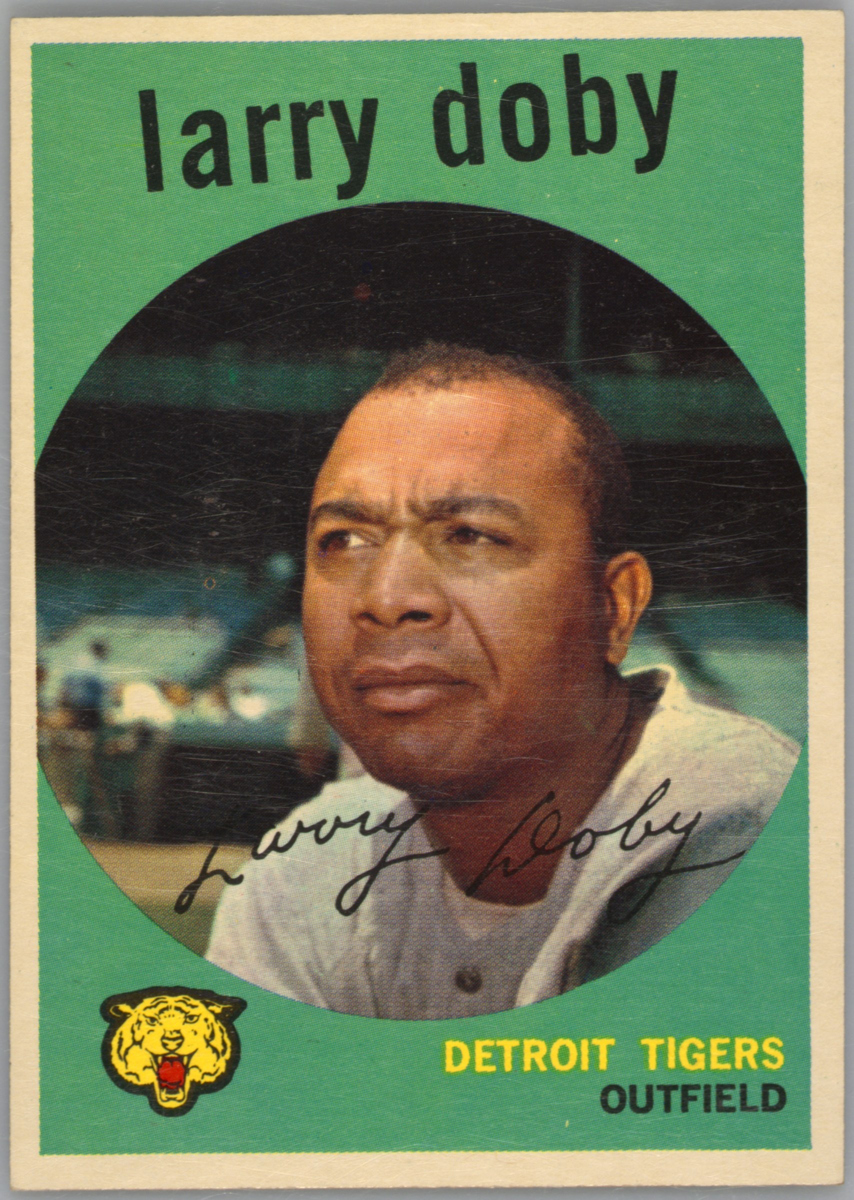 1959 Topps #455 Larry Doby, Detroit Tigers (front)