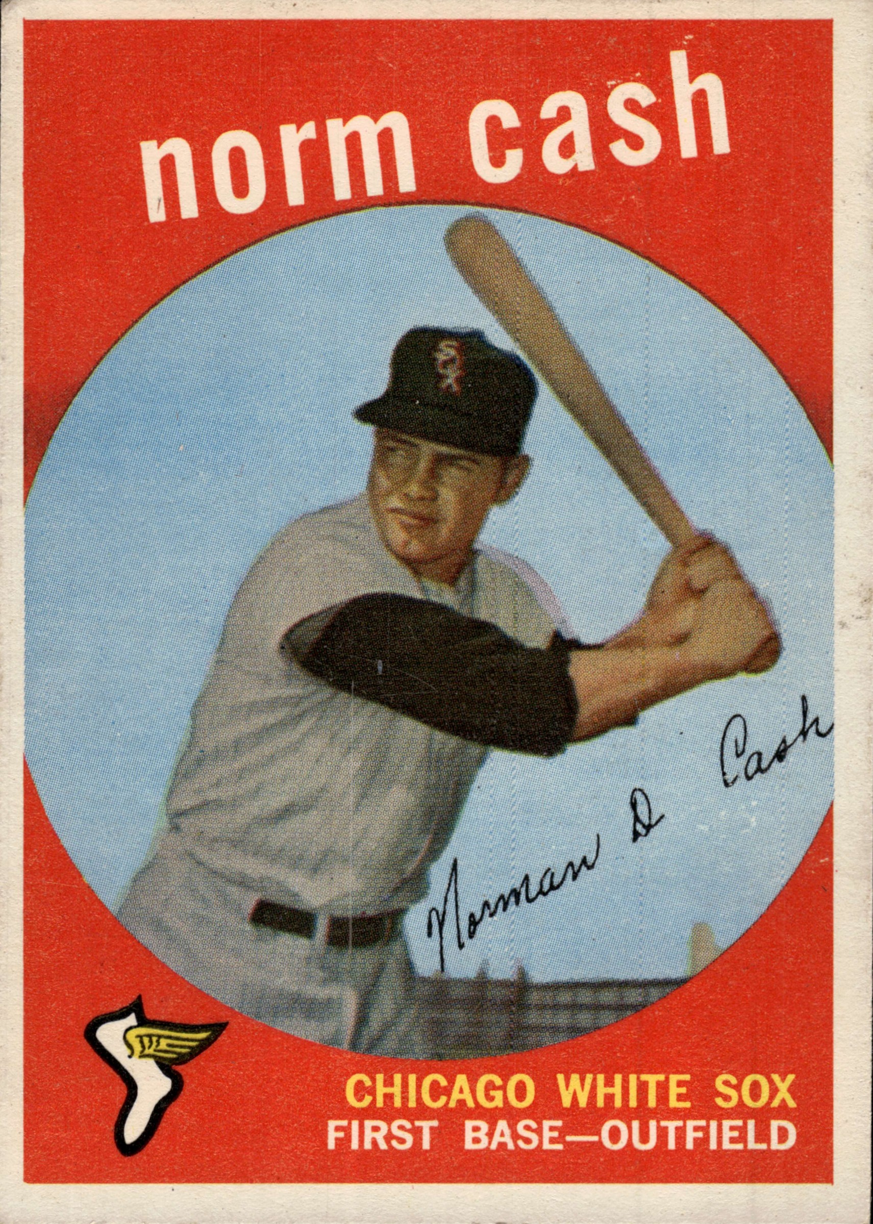 1959 Topps #509 Norm Cash, Chicago White Sox (front)