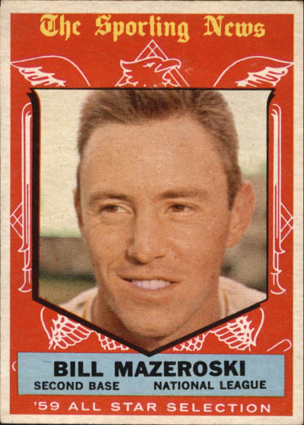 1959 Topps #555 Bill Mazeroski, Pittsburgh Pirates (front)
