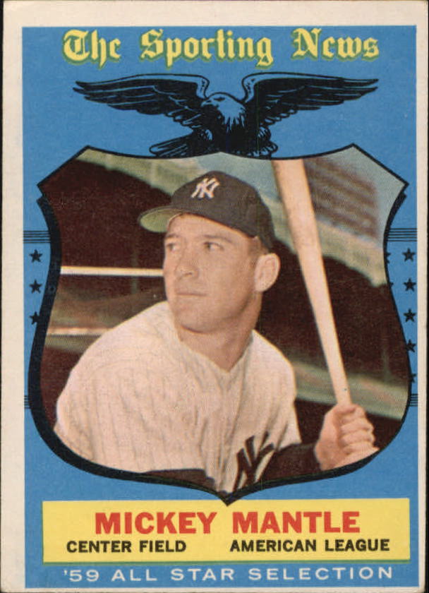 1959 Topps #564 Mickey Mantle, New York Yankees (front)