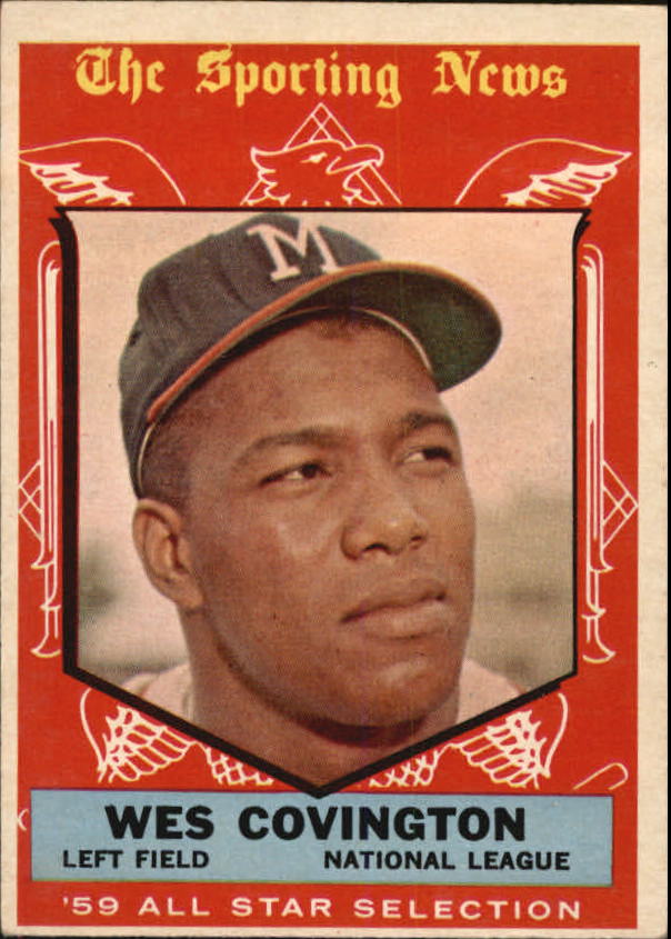 1959 Topps #565 Wes Covington, Milwaukee Braves (front)