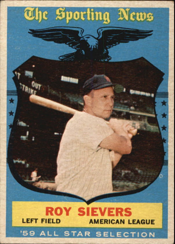 1959 Topps #566 Roy Sievers, Washington Senators (front)
