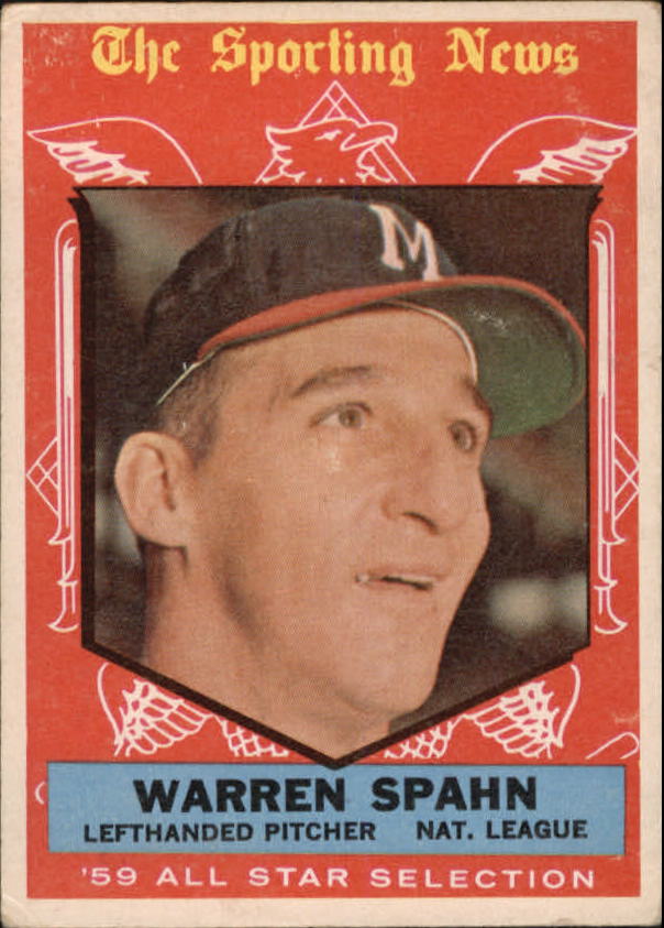1959 Topps #571 Warren Spahn, Milwaukee Braves (front)
