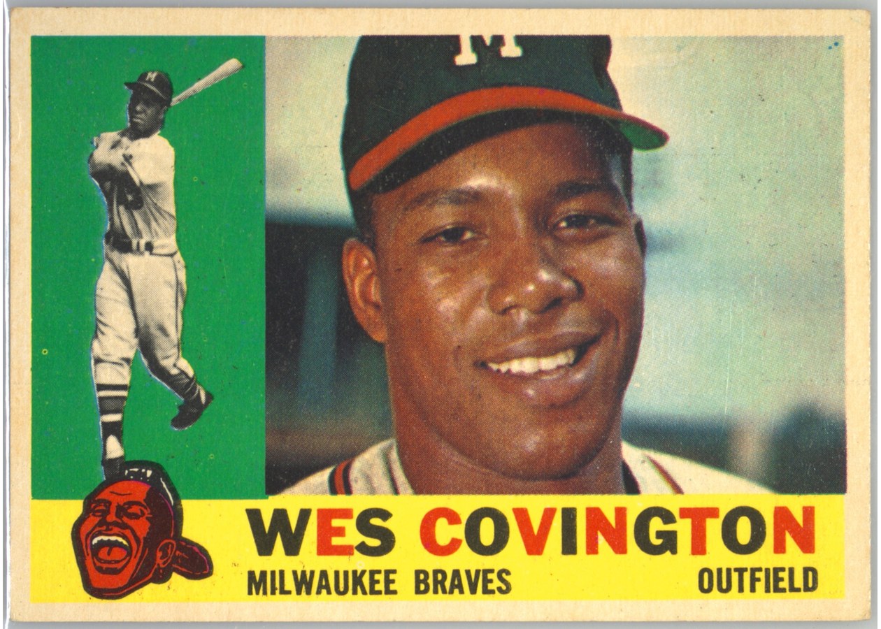 1960 Topps #158 Wes Covington, Milwaukee Braves