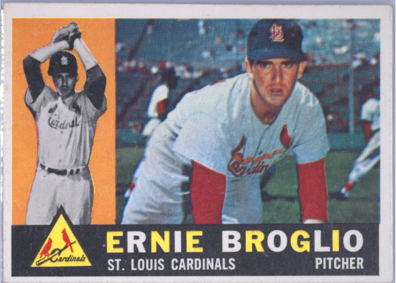1960 Topps #16 Ernie Broglio, St. Louis Cardinals
