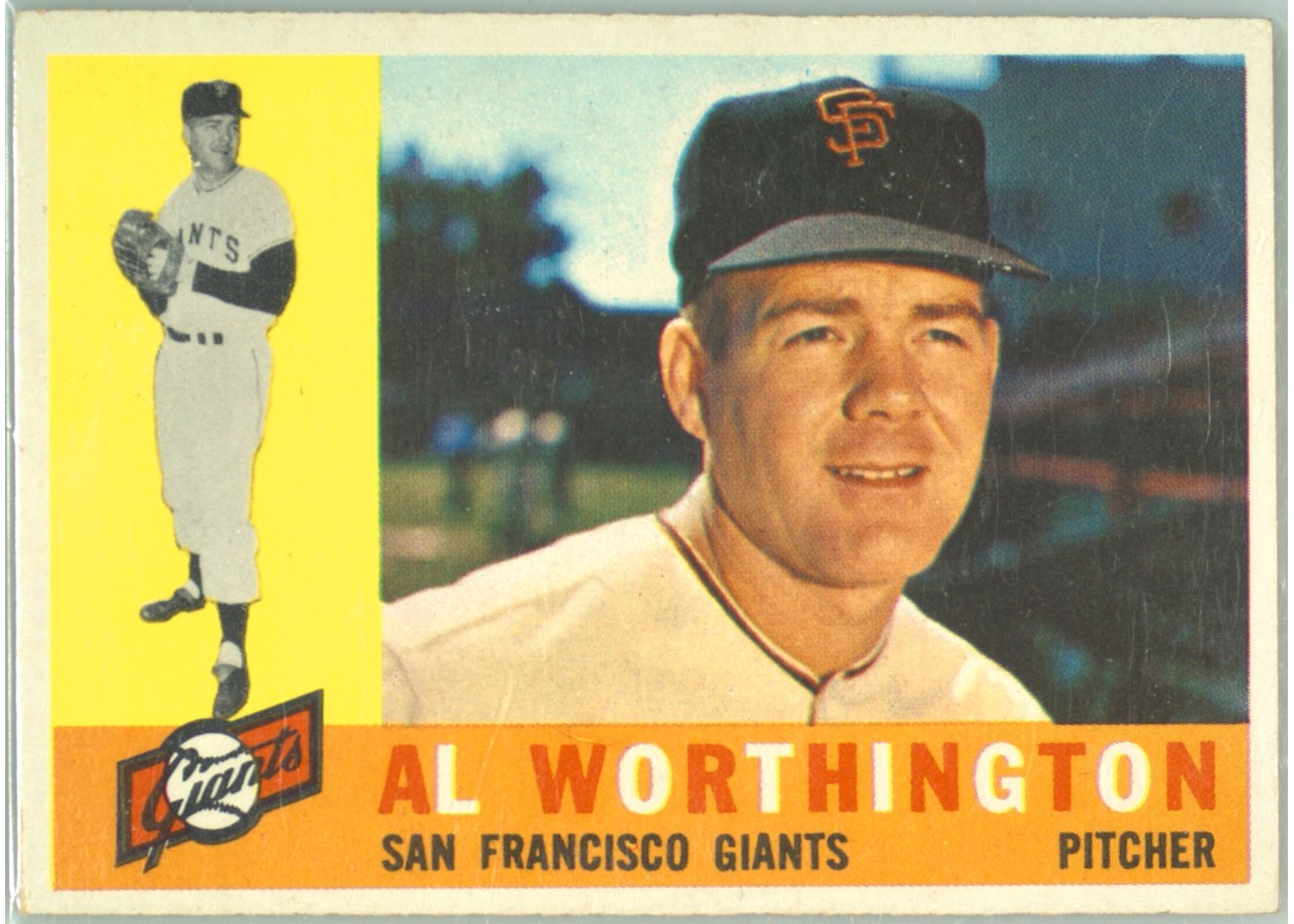 1960 Topps #268 Al Worthington, San Francisco Giants
