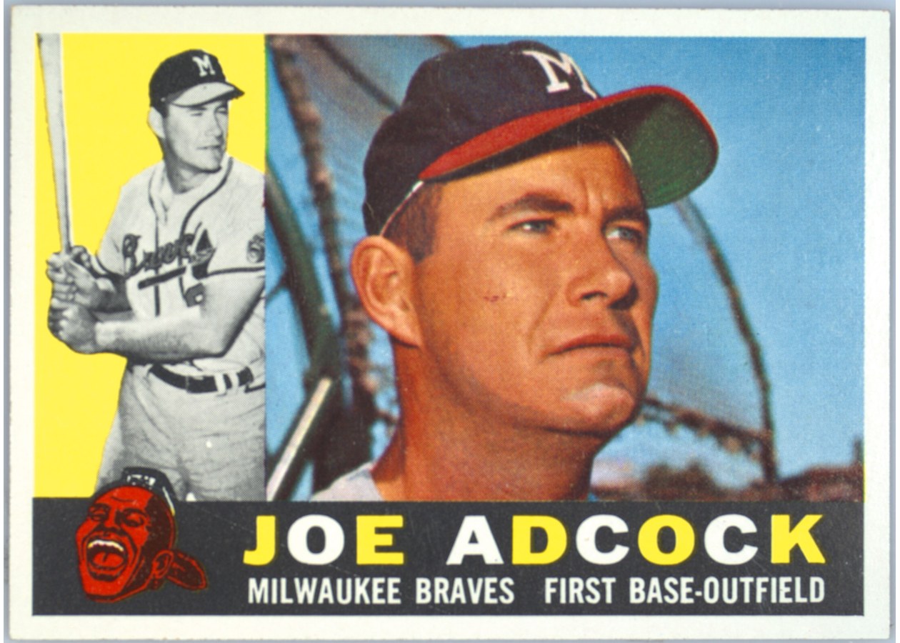 1960 Topps #3 Joe Adcock, Milwaukee Braves