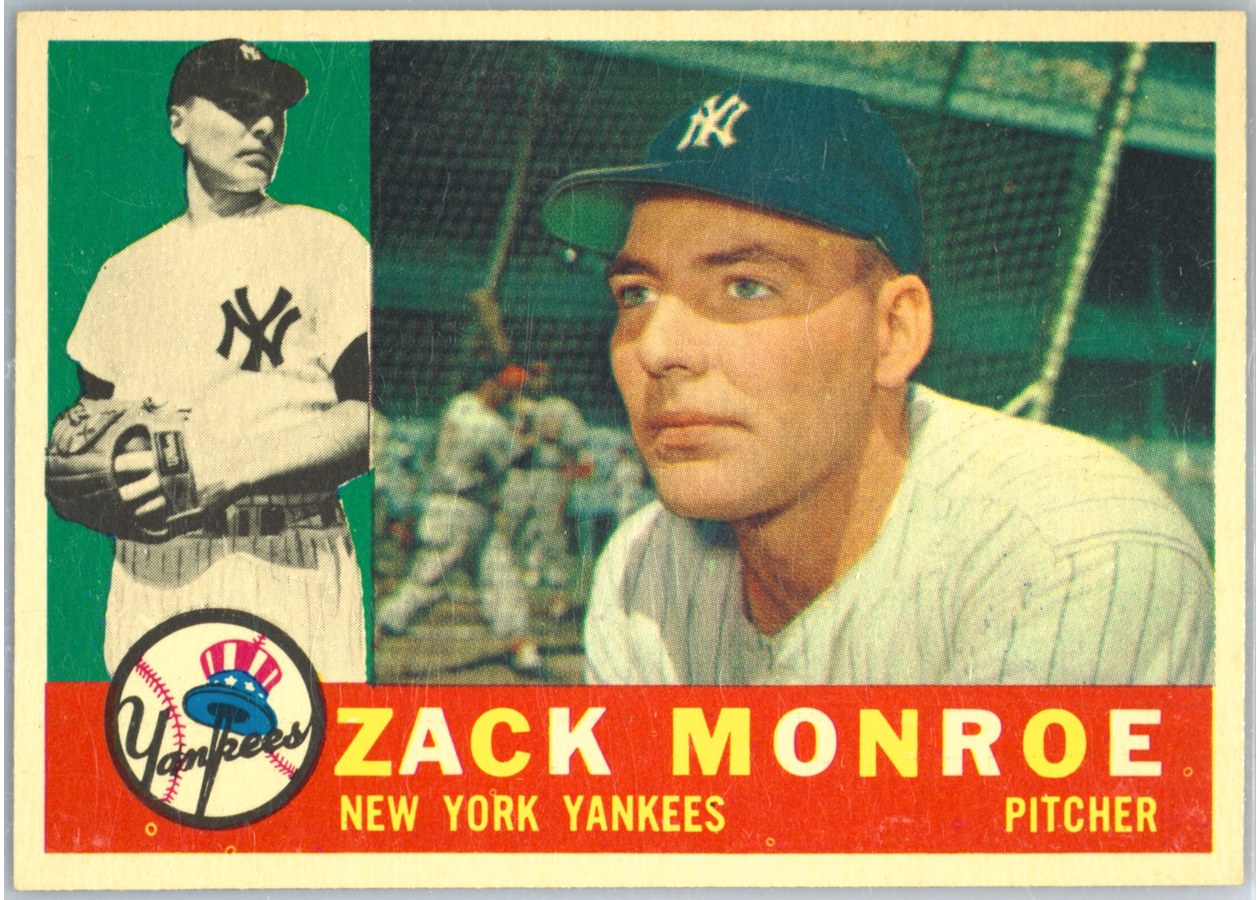 1960 Topps #329 Zack Monroe, New York Yankees