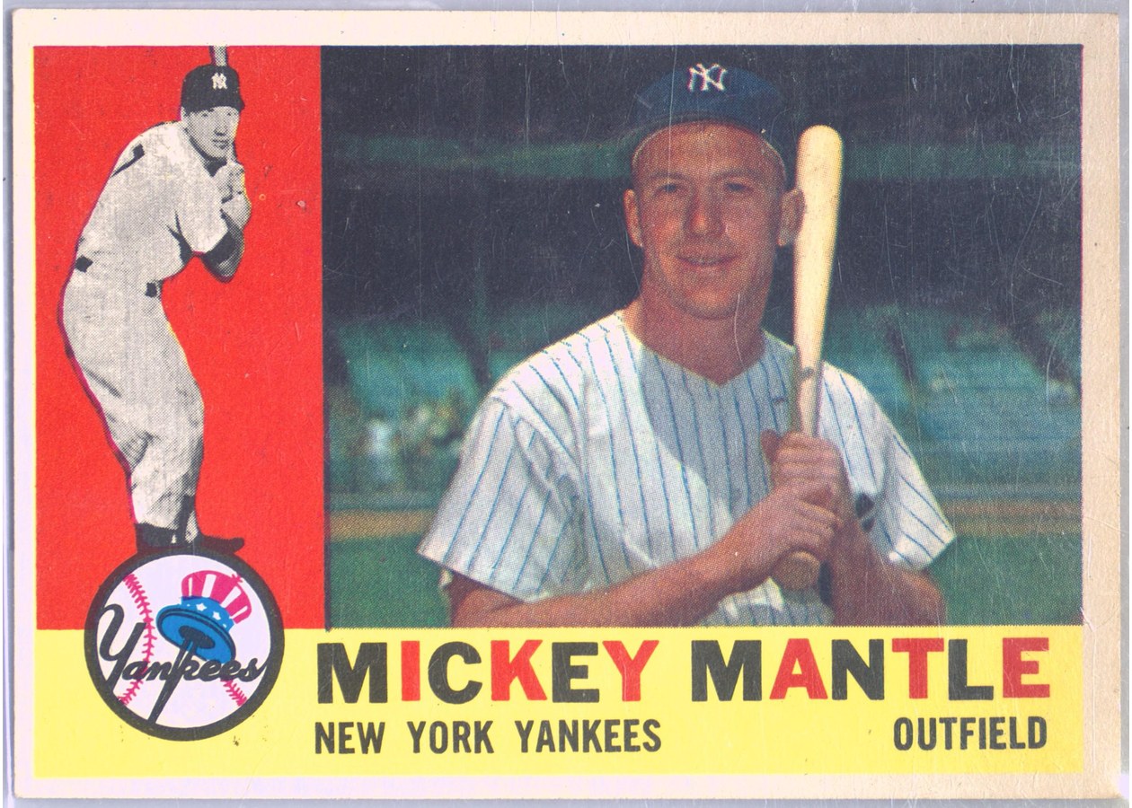1960 Topps #350 Mickey Mantle, New York Yankees