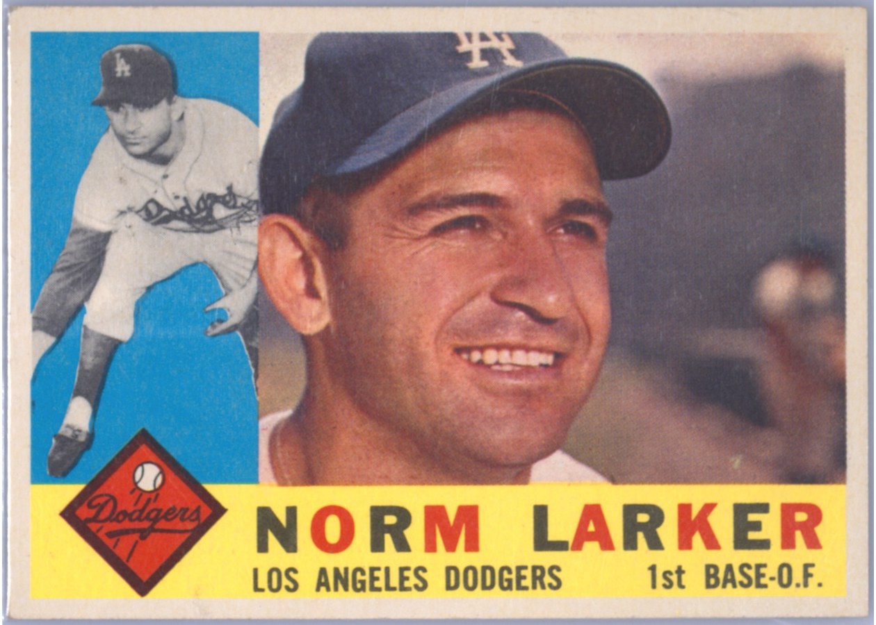 1960 Topps #394 Norm Larker, Los Angeles Dodgers