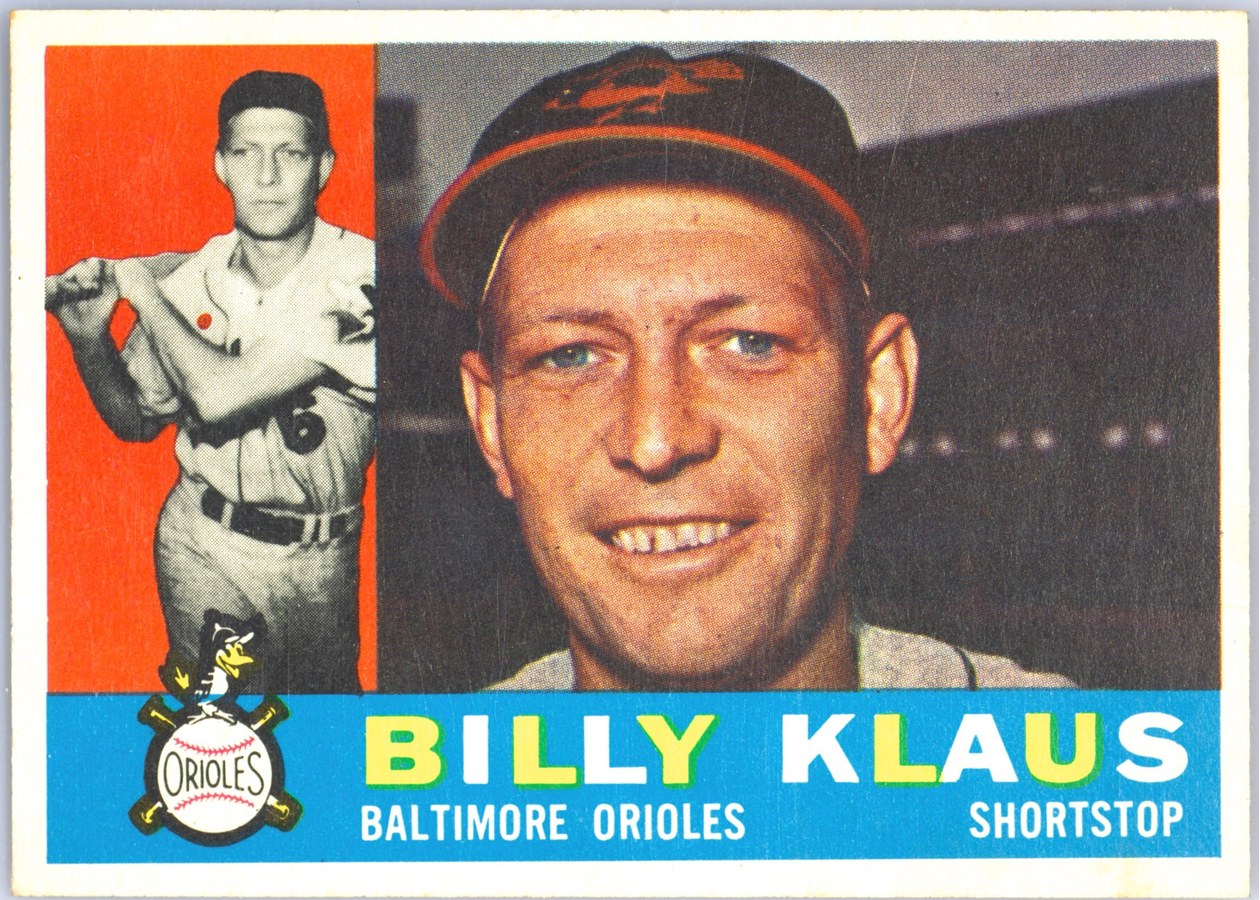 1960 Topps #406 Billy Klaus, Baltimore Orioles