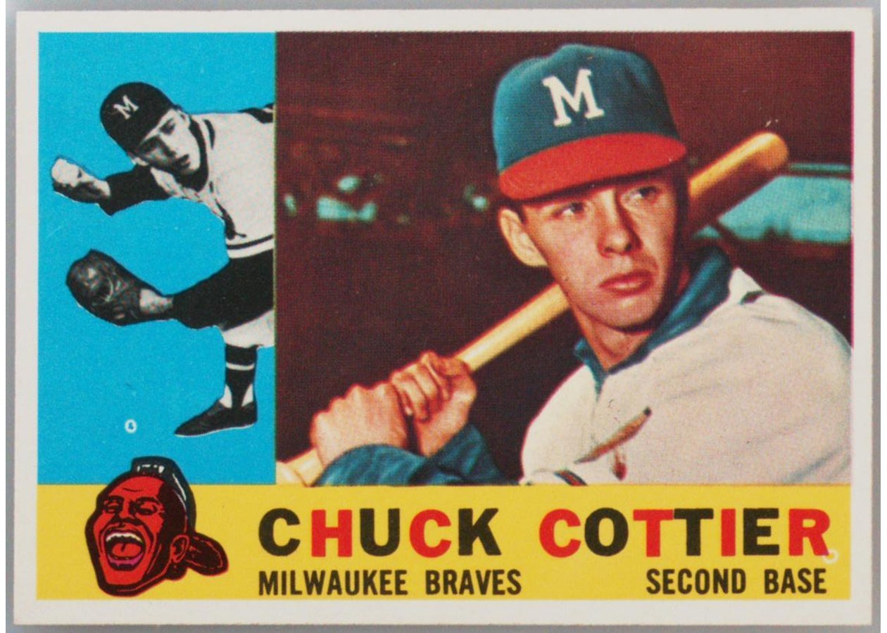 1960 Topps #417 Chuck Cottier, Milwaukee Braves