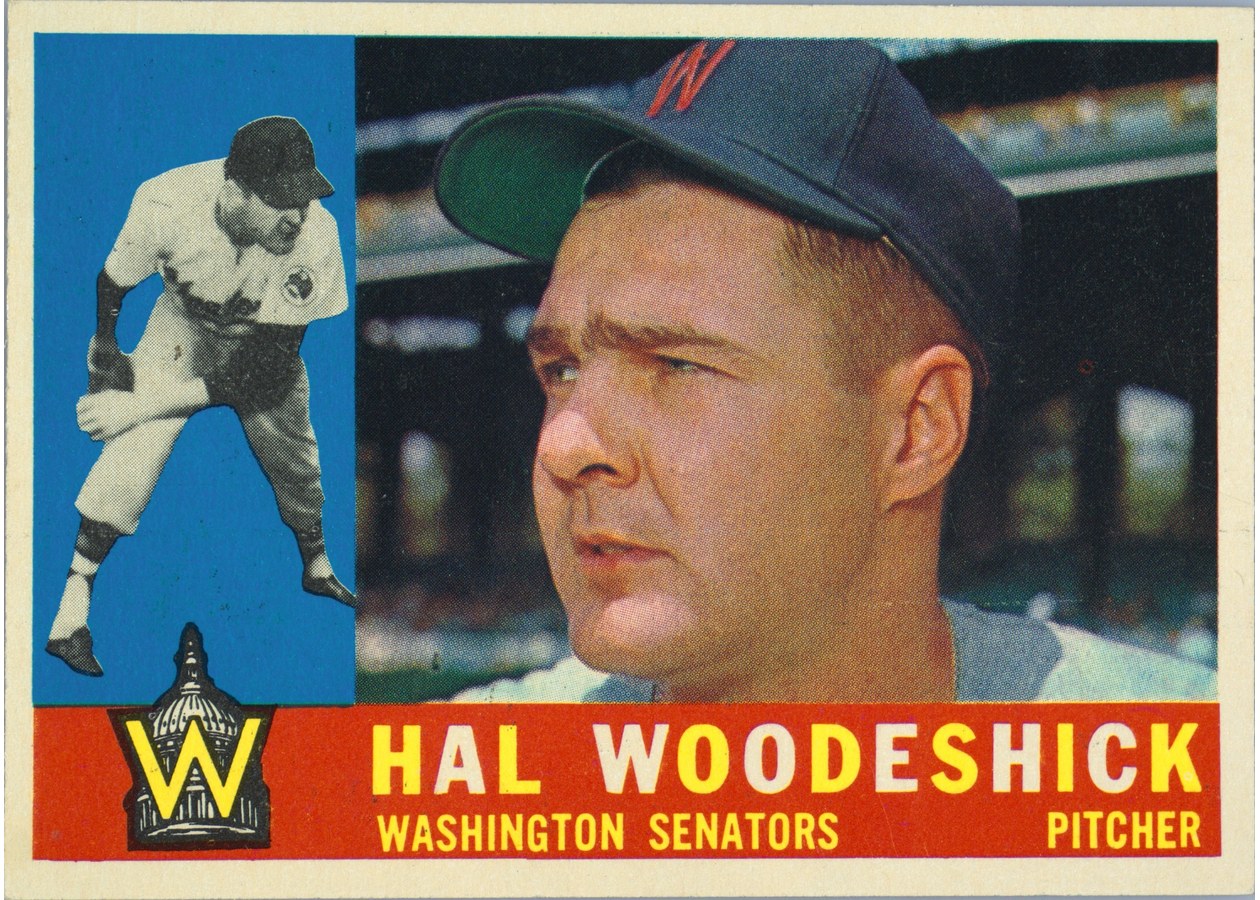1960 Topps #454 Hal Woodeshick, Washington Senators