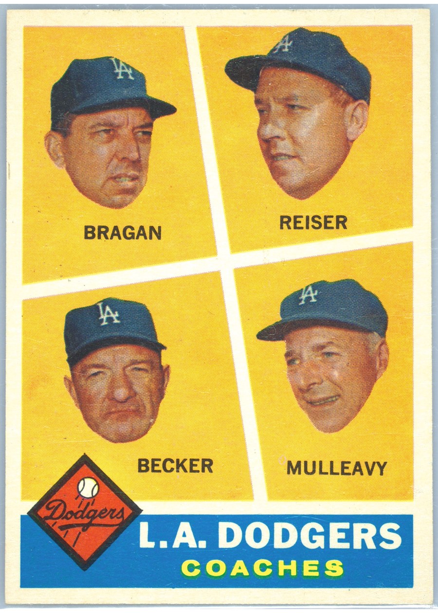 1960 Topps #463 L.A. Dodgers Coaches, Los Angeles Dodgers
