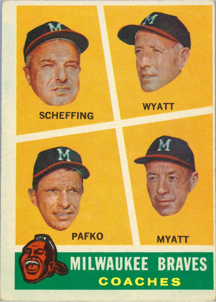 1960 Topps #464 Milwaukee Braves Coaches, Milwaukee Braves
