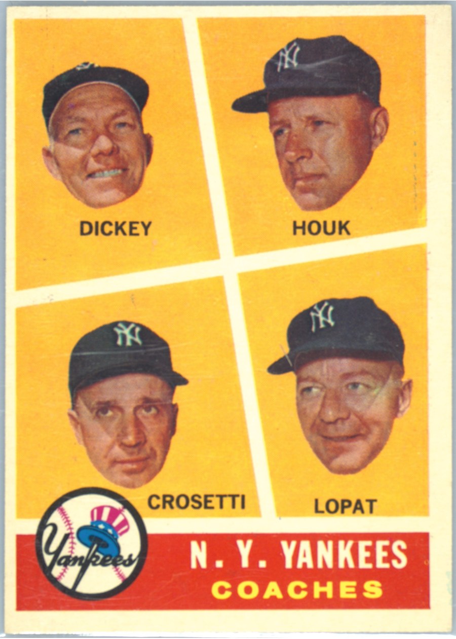 1960 Topps #465 N.Y. Yankees Coaches, New York Yankees