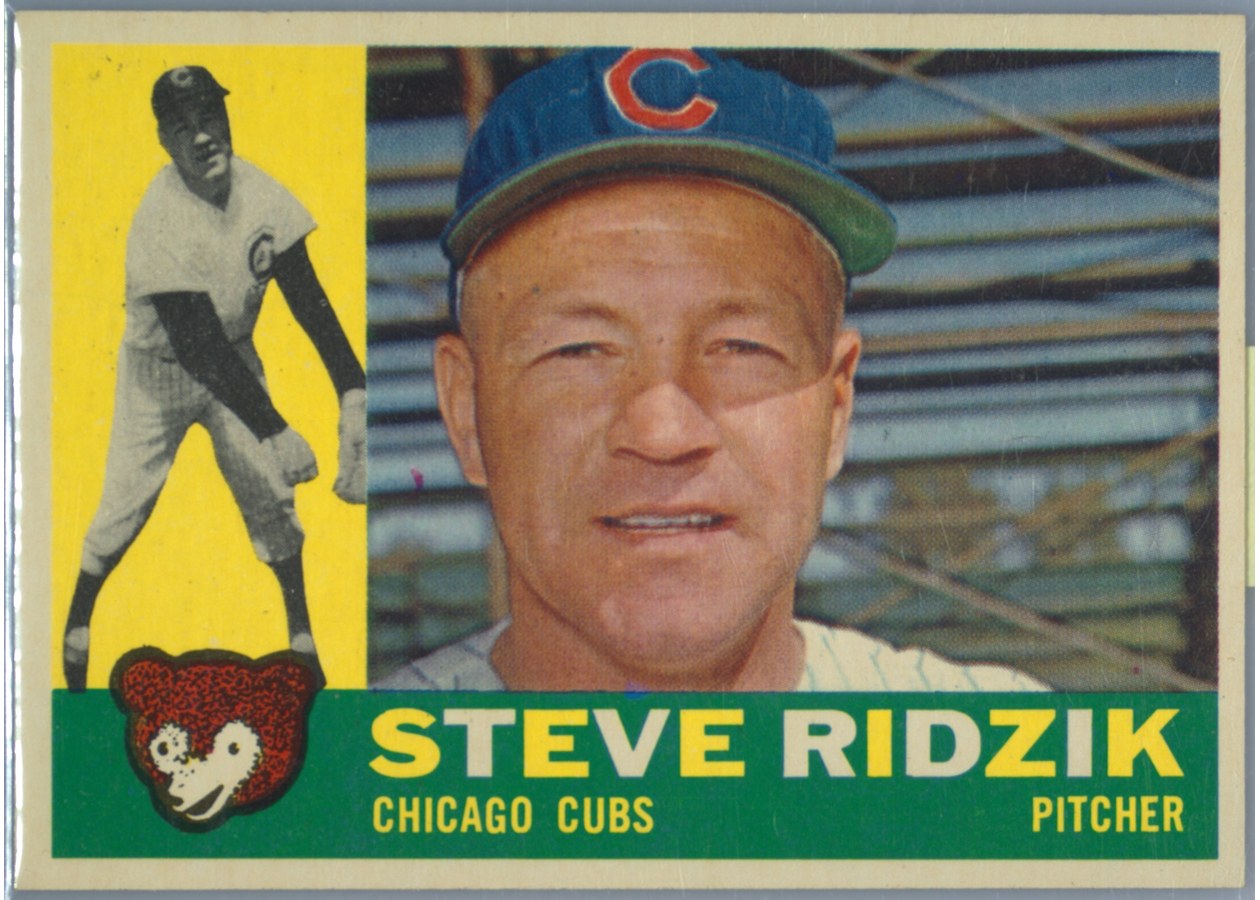 1960 Topps #489 Steve Ridzik, Chicago Cubs