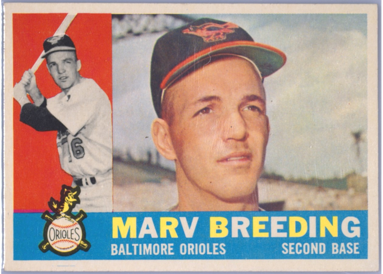 1960 Topps #525 Marv Breeding, Baltimore Orioles