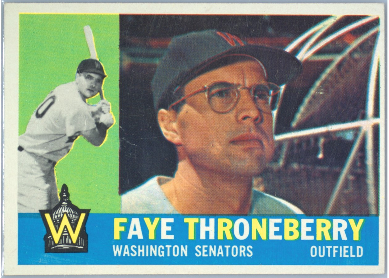 1960 Topps #9 Faye Throneberry, Washington Senators