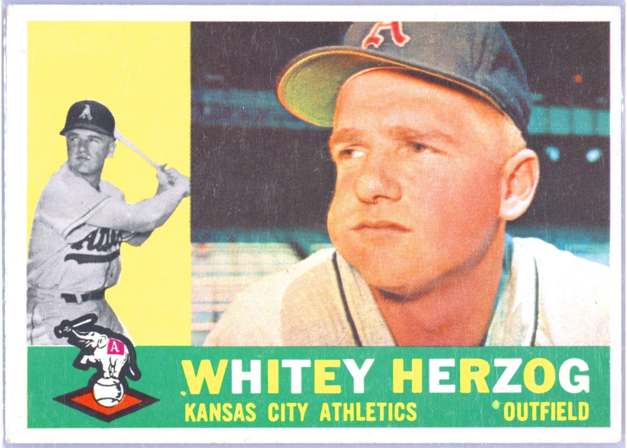 1960 Topps #92 Whitey Herzog, Kansas City Athletics