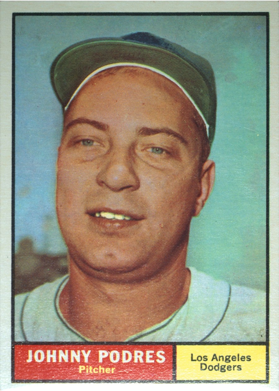 1961 Topps #109 Johnny Podres, Los Angeles Dodgers