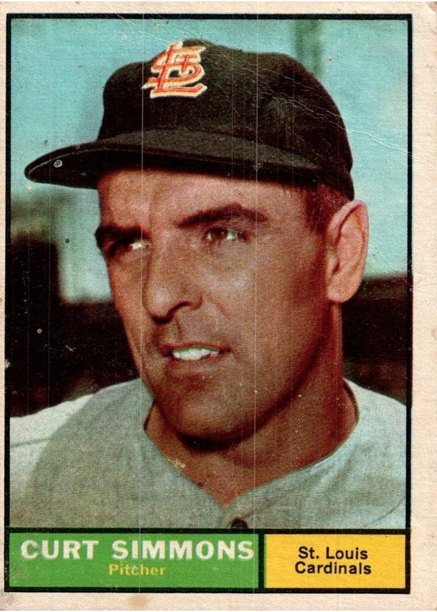 1961 Topps #11 Curt Simmons, St. Louis Cardinals