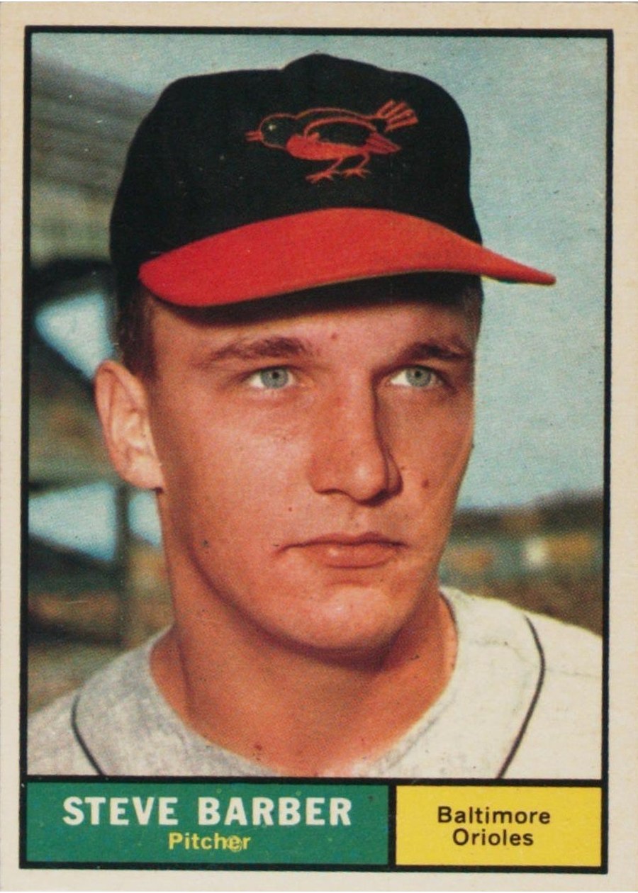 1961 Topps #125 Steve Barber, Baltimore Orioles