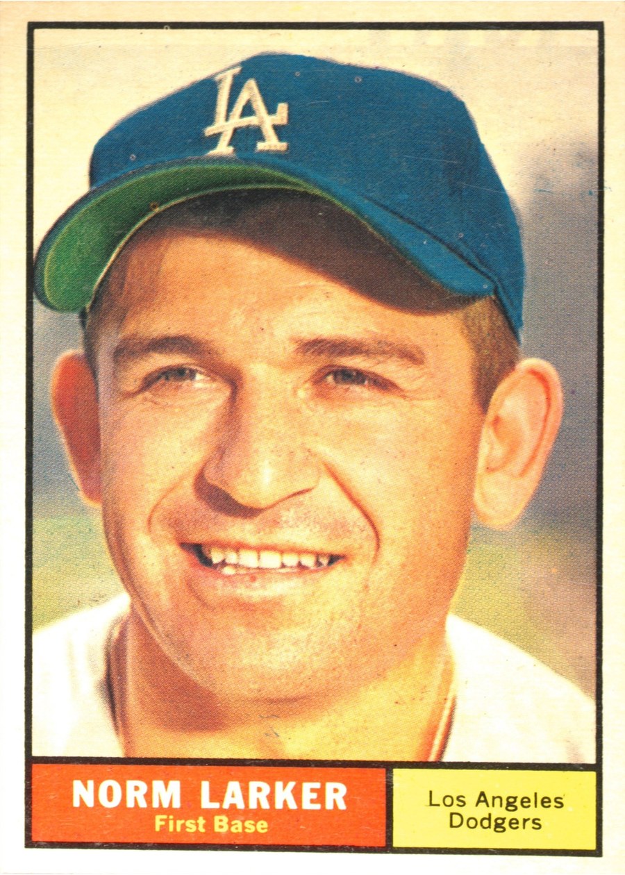1961 Topps #130 Norm Larker, Los Angeles Dodgers