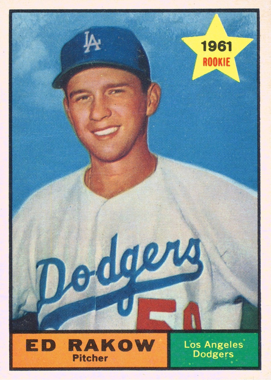 1961 Topps #147 Ed Rakow, Los Angeles Dodgers