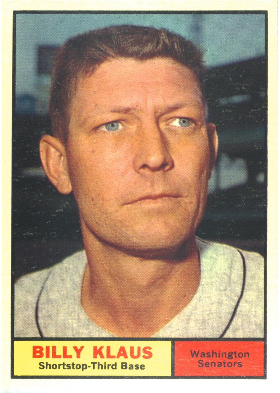 1961 Topps #187 Billy Klaus, Washington Senators
