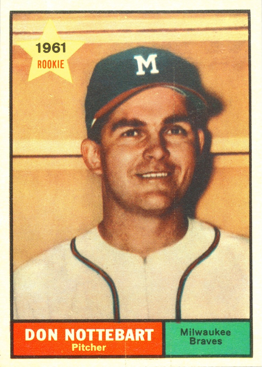 1961 Topps #29 Don Nottebart, Milwaukee Braves