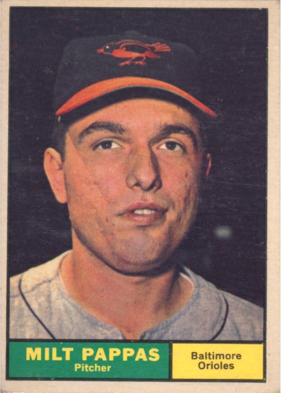 1961 Topps #295 Milt Pappas, Baltimore Orioles