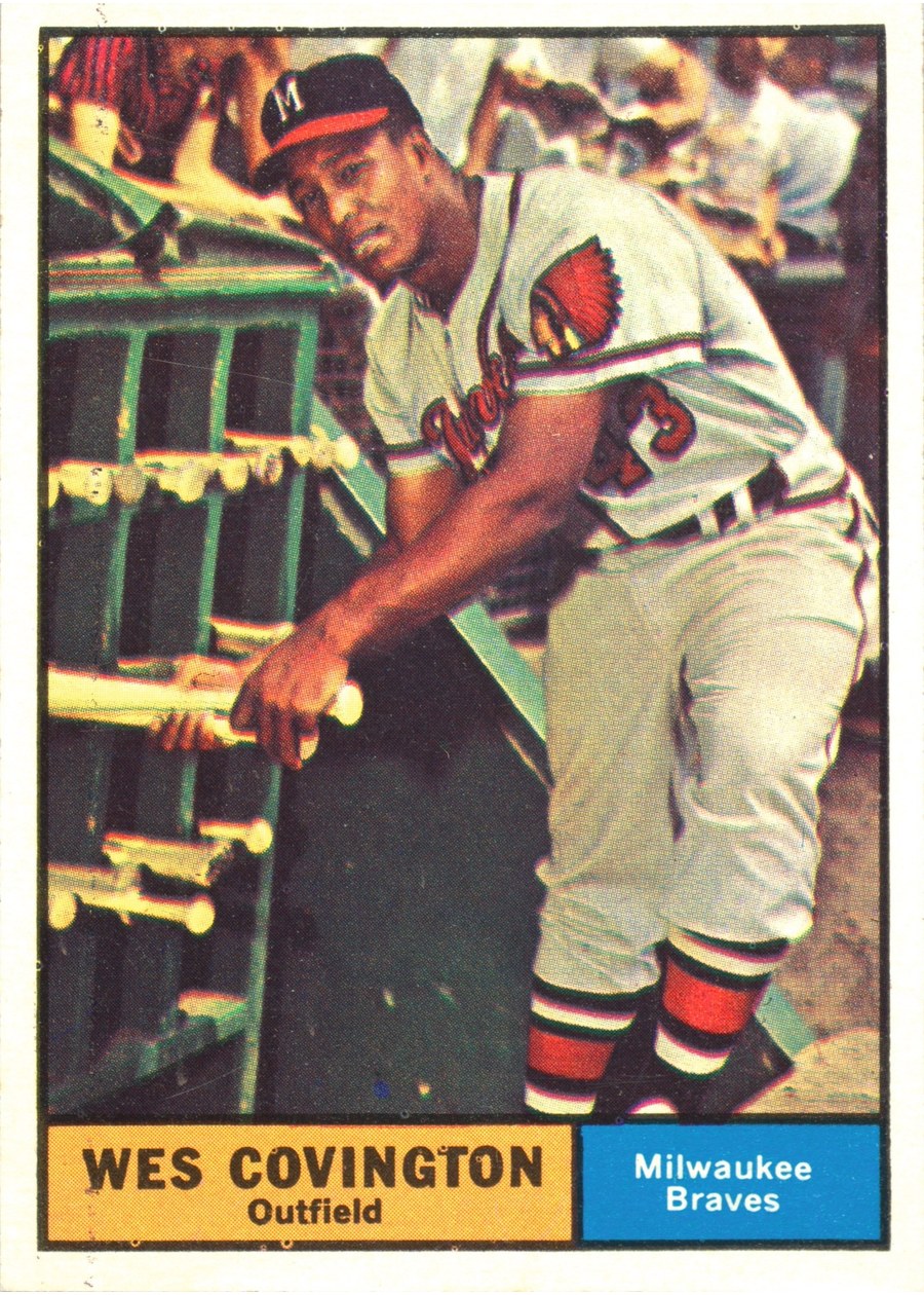 1961 Topps #296 Wes Covington, Milwaukee Braves