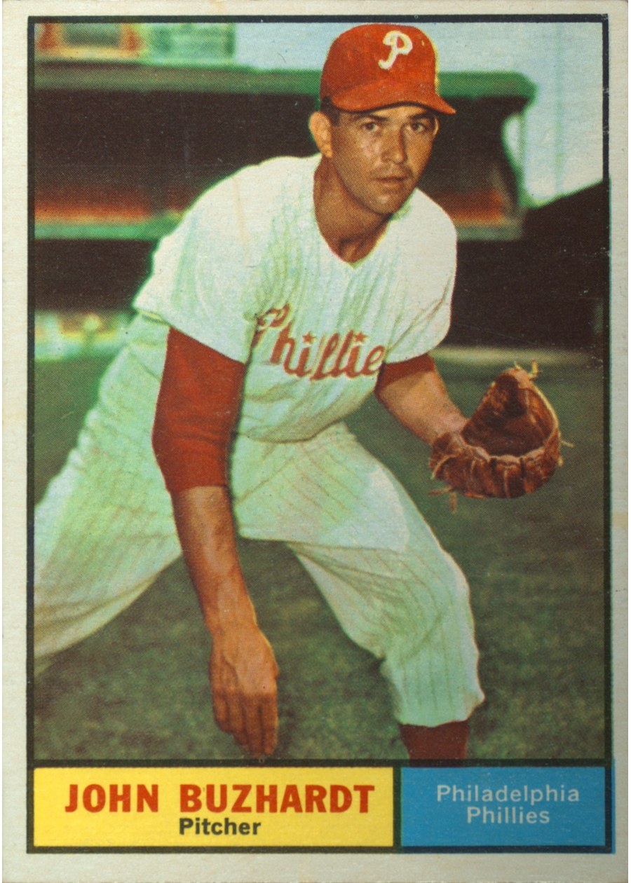 1961 Topps #3 John Buzhardt, Philadelphia Phillies
