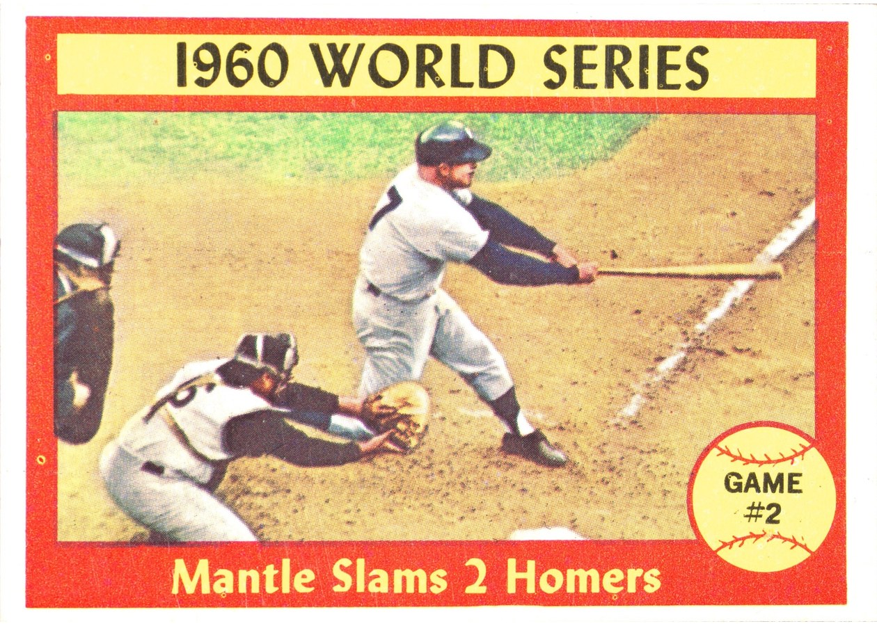1961 Topps #307 1960 World Series Game #2 - Mantle Slams 2 Homers