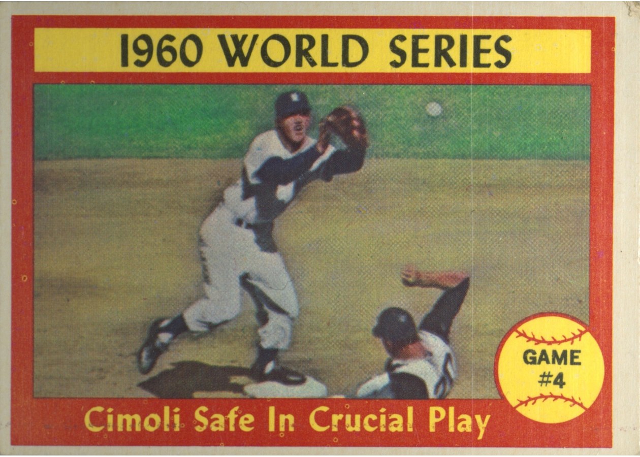 1961 Topps #309 1960 World Series Game #4 - Cimoli Safe In Crucial Play