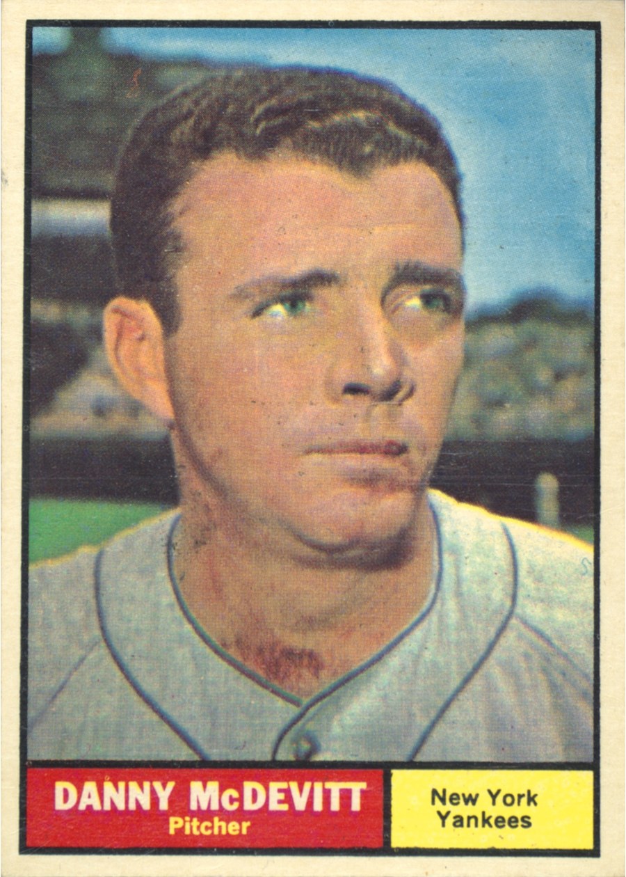 1961 Topps #349 Danny McDevitt, New York Yankees