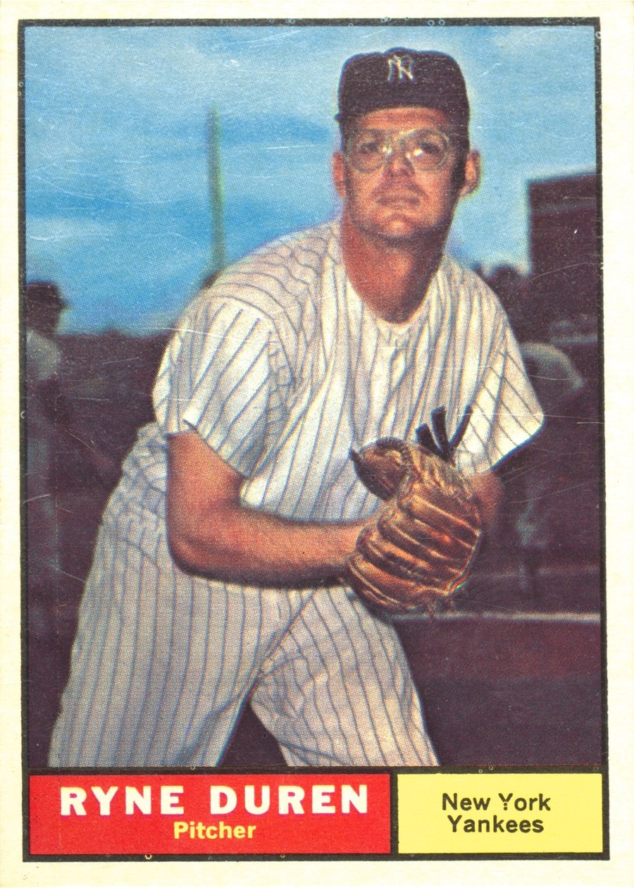 1961 Topps #356 Ryne Duren, New York Yankees