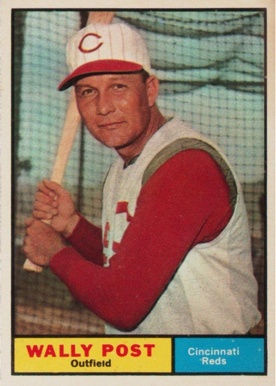 1961 Topps #378 Wally Post, Cincinnati Reds