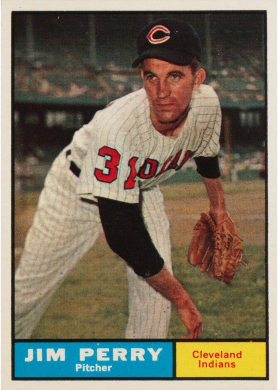 1961 Topps #385 Jim Perry, Cleveland Indians