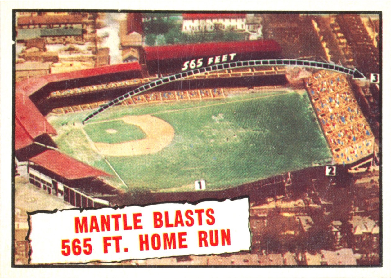 1961 Topps #406 Mantle Blasts 565 ft. Home Run