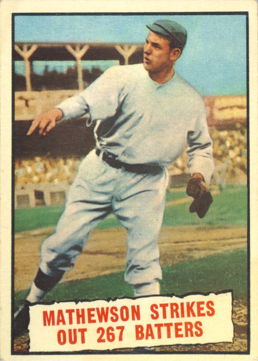 1961 Topps #408 Mathewson Strikes Out 267 Batters