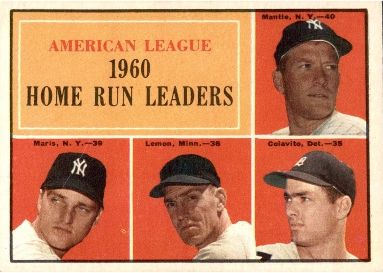 1961 Topps #44 American League 1960 Home Run Leaders