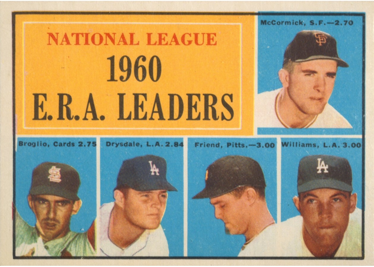 1961 Topps #45 National League 1960 E.R.A. Leaders